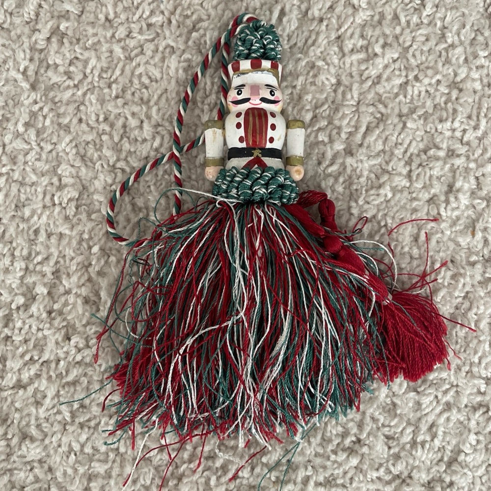 Classic Christmas nutcracker ornament- red, green and white